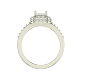 1CT Emerald Cut CZ Stone Halo & Pave Setting Silver Engagement Ring - Specially Reserved for Trisha