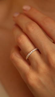 1.0 TCW Round Cut Half-Eternity Wedding Band