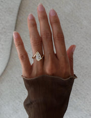 1.0 - 2.5 CT Pear Shaped Lab Grown Diamond Bypass Style Engagement Ring