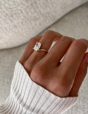 1.5 - 3.5 CT Elongated Cushion Shaped Lab Grown Diamond Soliatire Style Engagement Ring