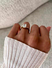 1.5 - 3.5 CT Elongated Cushion Shaped Lab Grown Diamond Soliatire Style Engagement Ring