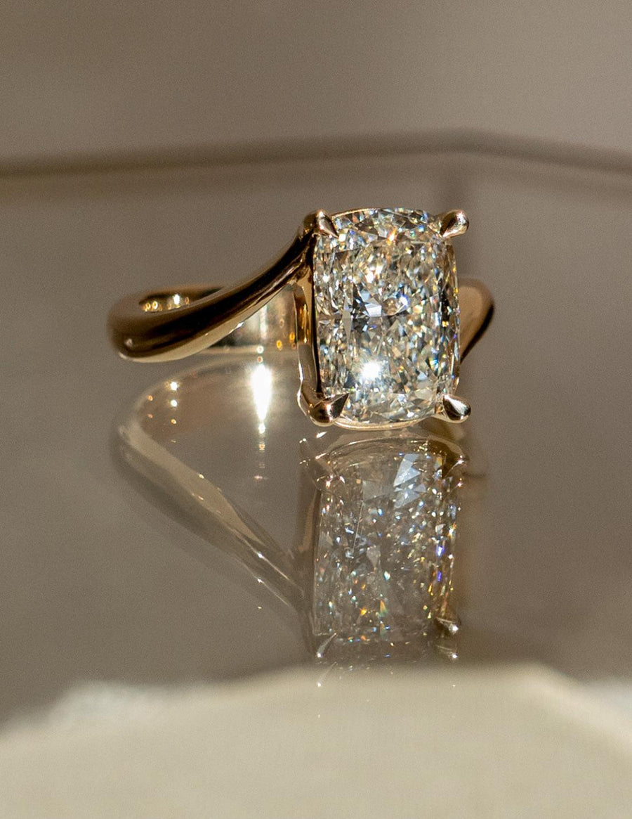 1.5 - 3.5 CT Elongated Cushion Shaped Lab Grown Diamond Soliatire Style Engagement Ring