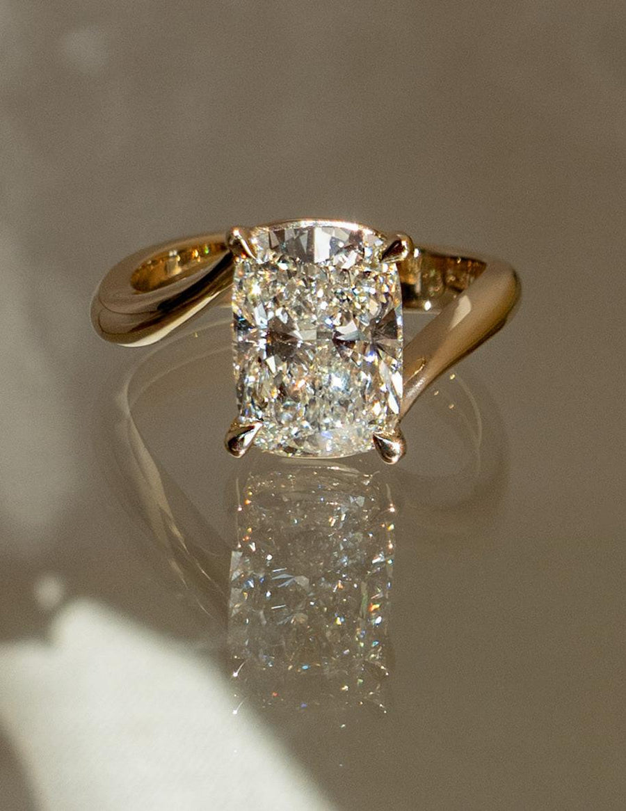 1.5 - 3.5 CT Elongated Cushion Shaped Lab Grown Diamond Soliatire Style Engagement Ring