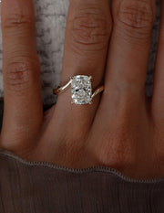 1.5 - 3.5 CT Elongated Cushion Shaped Lab Grown Diamond Soliatire Style Engagement Ring