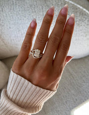 1.5 - 3.5 CT Elongated Cushion Shaped Lab Grown Diamond Soliatire Style Engagement Ring