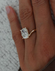 1.5 - 3.5 CT Elongated Cushion Shaped Lab Grown Diamond Soliatire Style Engagement Ring