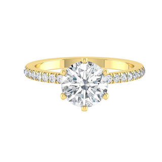 1.85 CT Round Cut Solitaire Pave Moissanite Engagement Ring - Barbara Maison 