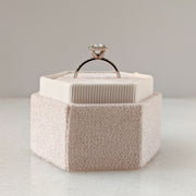 Radiant cut lab grown diamond engagement ring with halo and pavé setting, crafted in polished gold band