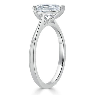 0.75 CT Pear Cut Solitaire Moissanite Engagement Ring - Barbara Maison 