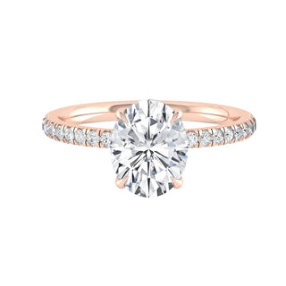 1.91 CT Oval Cut Pave Setting Moissanite Engagement Ring - Barbara Maison 