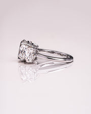 3.0 CT Oval Cut Three Stone Moissanite Engagement Ring - Barbara Maison 
