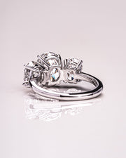3.0 CT Oval Cut Three Stone Moissanite Engagement Ring - Barbara Maison 