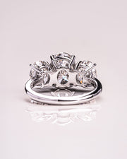 3.0 CT Oval Cut Three Stone Moissanite Engagement Ring - Barbara Maison 