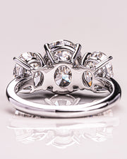 3.0 CT Oval Cut Three Stone Moissanite Engagement Ring - Barbara Maison 