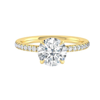 1.5 CT Round Cut Pave Moissanite Engagement Ring - Barbara Maison 