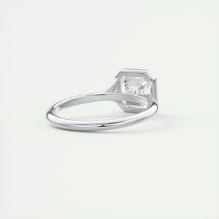 2 CT Asscher Bezel CVD F/VS1 Diamond Engagement Ring - Barbara Maison 