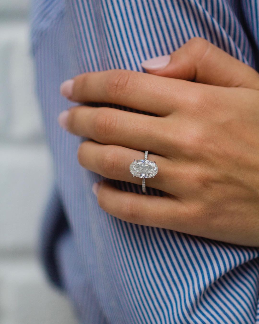 6.48 CT Crushed Ice Oval Solitaire Moissanite Engagement Ring - Barbara Maison 