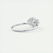 2 CT Oval Hidden Halo CVD F/VS1 Diamond Engagement Ring - Barbara Maison 