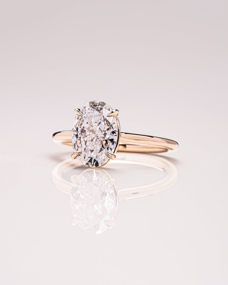 2.72 CT Oval Cut Solitaire Moissanite Engagement Ring - Barbara Maison 