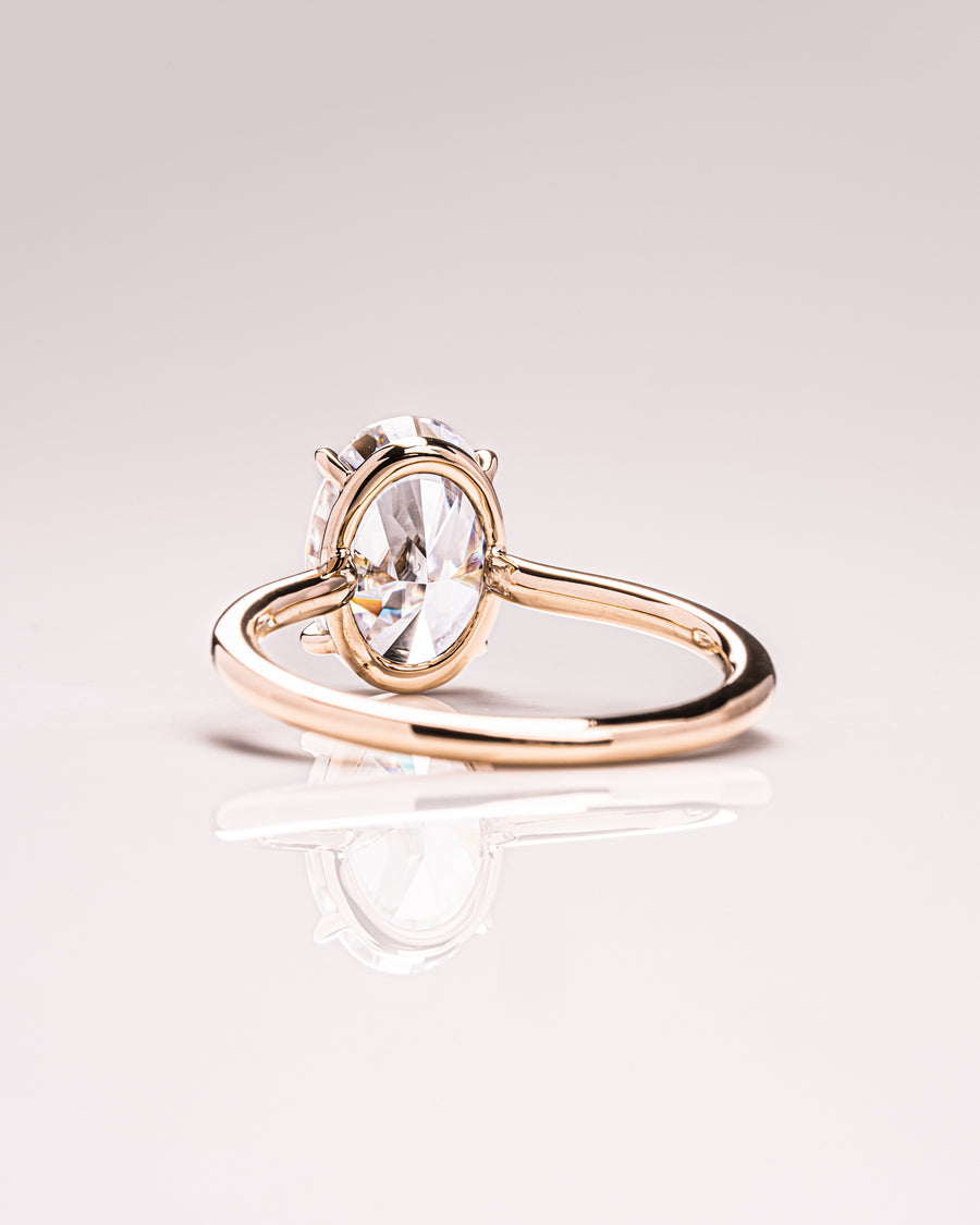 2.72 CT Oval Cut Solitaire Moissanite Engagement Ring - Barbara Maison 