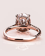 2.72 CT Oval Cut Solitaire Hidden Halo/Pave Setting Moissanite Engagement Ring - Barbara Maison 