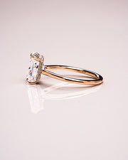 3.51 CT Radiant Cut Solitaire Hidden Halo Setting Moissanite Engagement Ring - Barbara Maison 