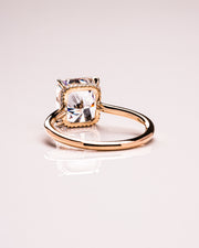 3.51 CT Radiant Cut Solitaire Hidden Halo Setting Moissanite Engagement Ring - Barbara Maison 