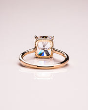 3.51 CT Radiant Cut Solitaire Hidden Halo Setting Moissanite Engagement Ring - Barbara Maison 