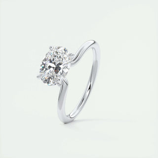 1.5 CT Oval Solitaire CVD F/VS1 Diamond Engagement Ring - Barbara Maison 