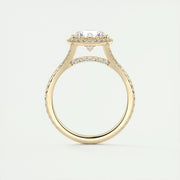 2 CT Round Halo Split Shank CVD F/VS1 Diamond Engagement Ring - Barbara Maison 