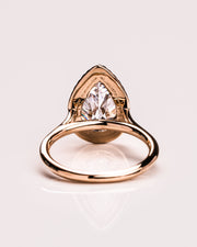3.09 CT Pear Cut Halo Moissanite Engagement Ring - Barbara Maison 