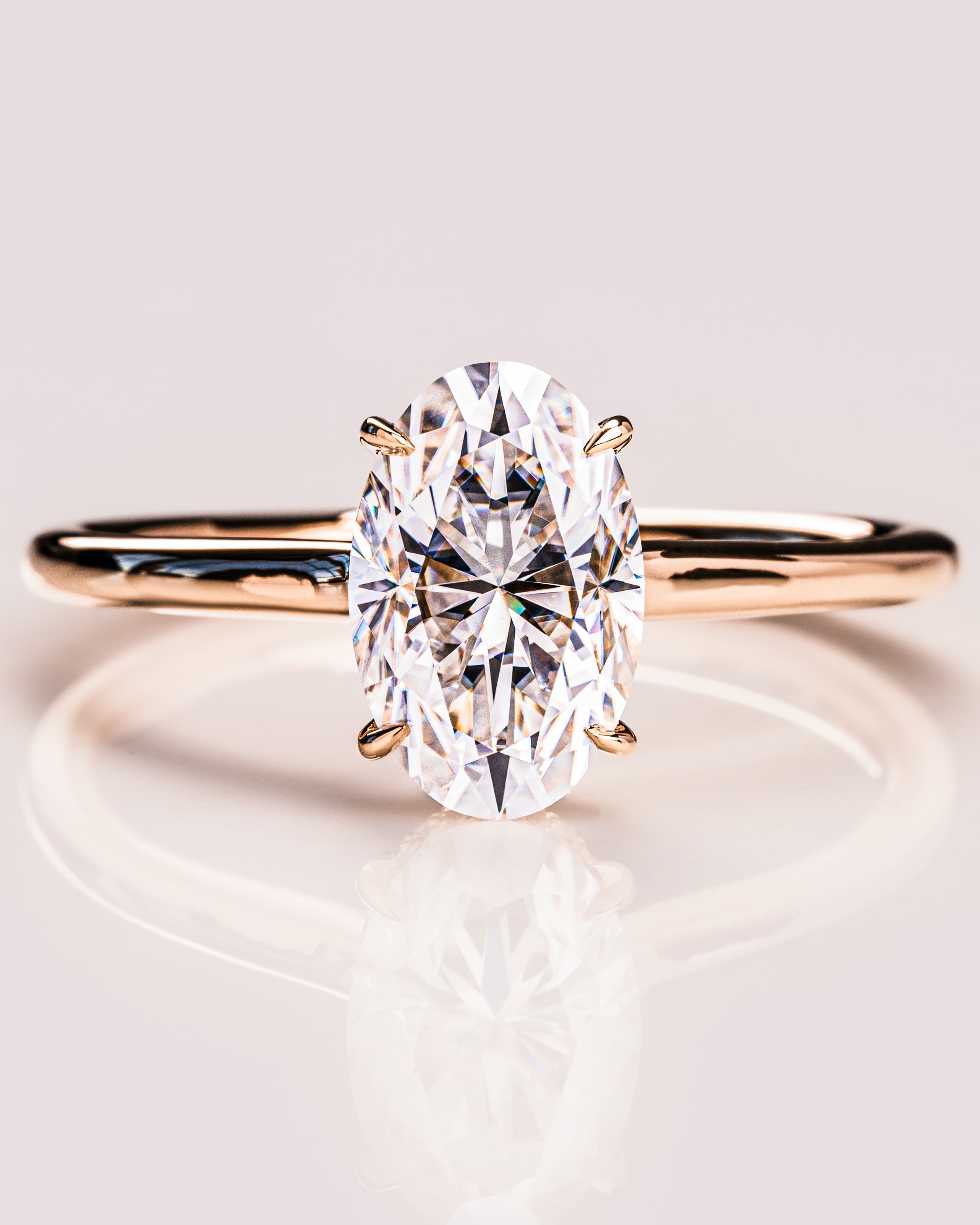 3.74 CT Oval Cut Solitaire Moissanite Engagement Ring - Barbara Maison 