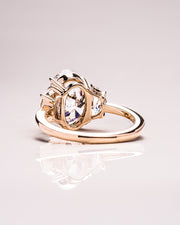 4.0 CT Oval Cut Three Stone Moissanite Engagement Ring - Barbara Maison 