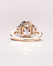 4.0 CT Oval Cut Three Stone Moissanite Engagement Ring - Barbara Maison 