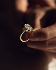 4.0 CT Oval Cut Three Stone Moissanite Engagement Ring - Barbara Maison 