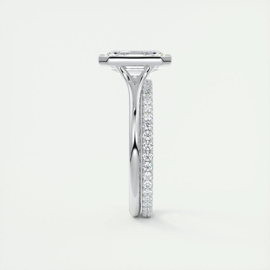 2 CT Emerald Bezel CVD F/VS1 Diamond Engagement Ring - Barbara Maison 