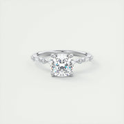 2 CT Cushion Solitaire CVD F/VS1 Diamond Engagement Ring - Barbara Maison 