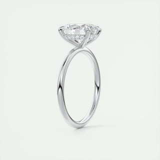 2 CT Oval Hidden Halo CVD F/VS1 Diamond Engagement Ring - Barbara Maison 