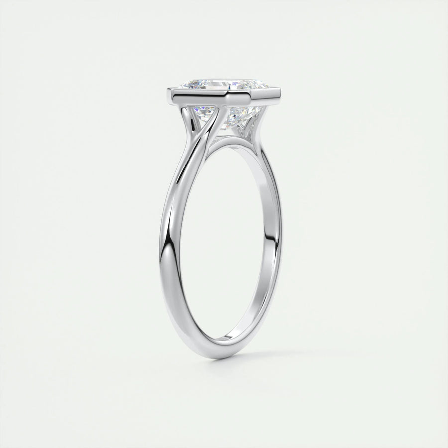 2 CT Asscher Bezel CVD F/VS1 Diamond Engagement Ring - Barbara Maison 