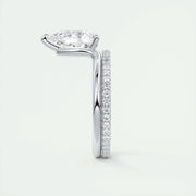 2 CT Pear Solitaire CVD F/VS1 Diamond Engagement Ring - Barbara Maison 