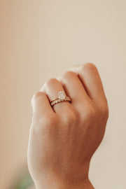 0.28 TCW Round Milgrain Moissanite Wedding Band - Barbara Maison 