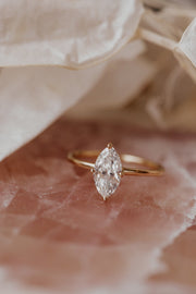 1.0 CT Marquise Cut Solitaire Moissanite Engagement Ring - Barbara Maison 