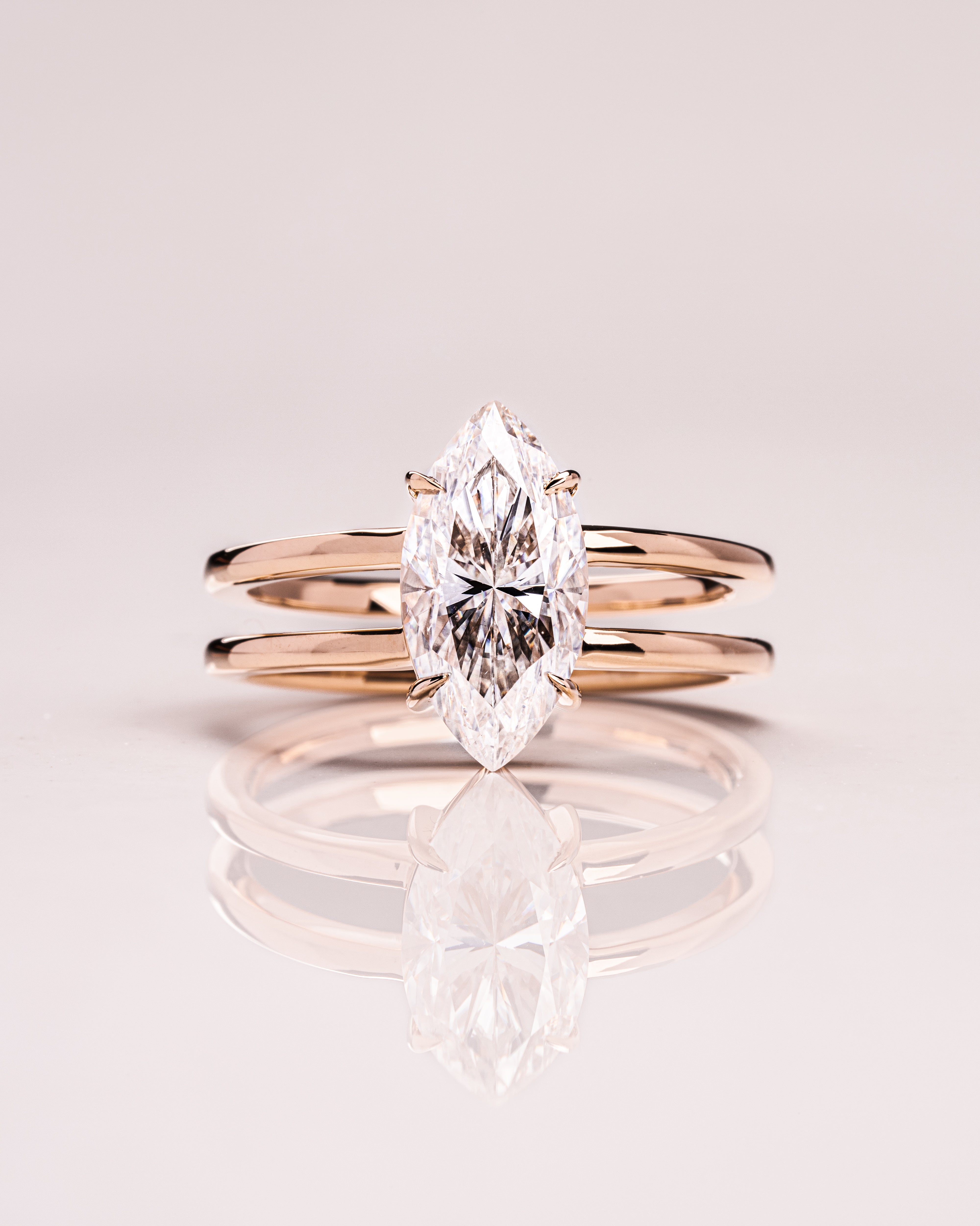 1.58 CT Marquise Cut Moissanite Solitaire Engagement Ring - Barbara Maison 