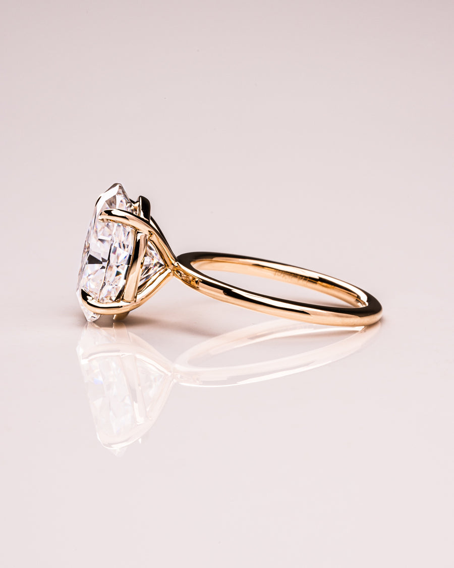 5.18 CT Oval Cut Solitaire Moissanite Engagement Ring - Barbara Maison 