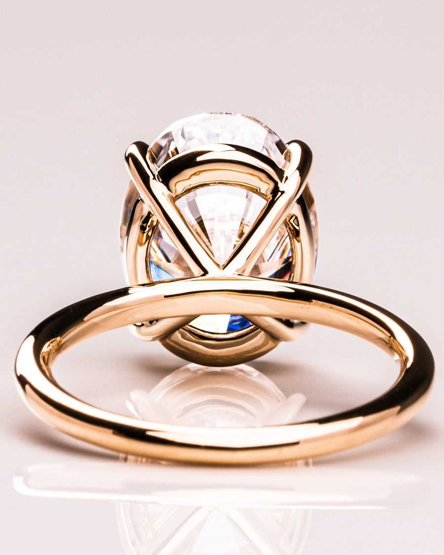 5.18 CT Oval Cut Solitaire Moissanite Engagement Ring - Barbara Maison 