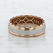 Satin Scratch Finish Classic Men's Band - Barbara Maison 