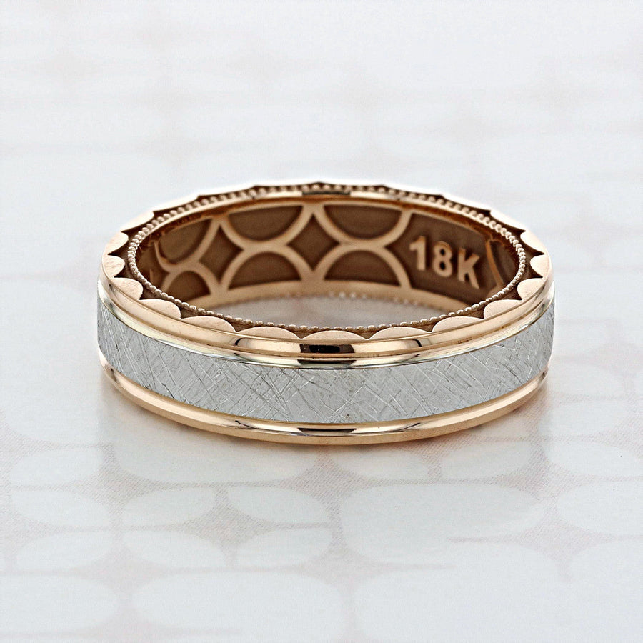 Satin Scratch Finish Classic Men's Band - Barbara Maison 