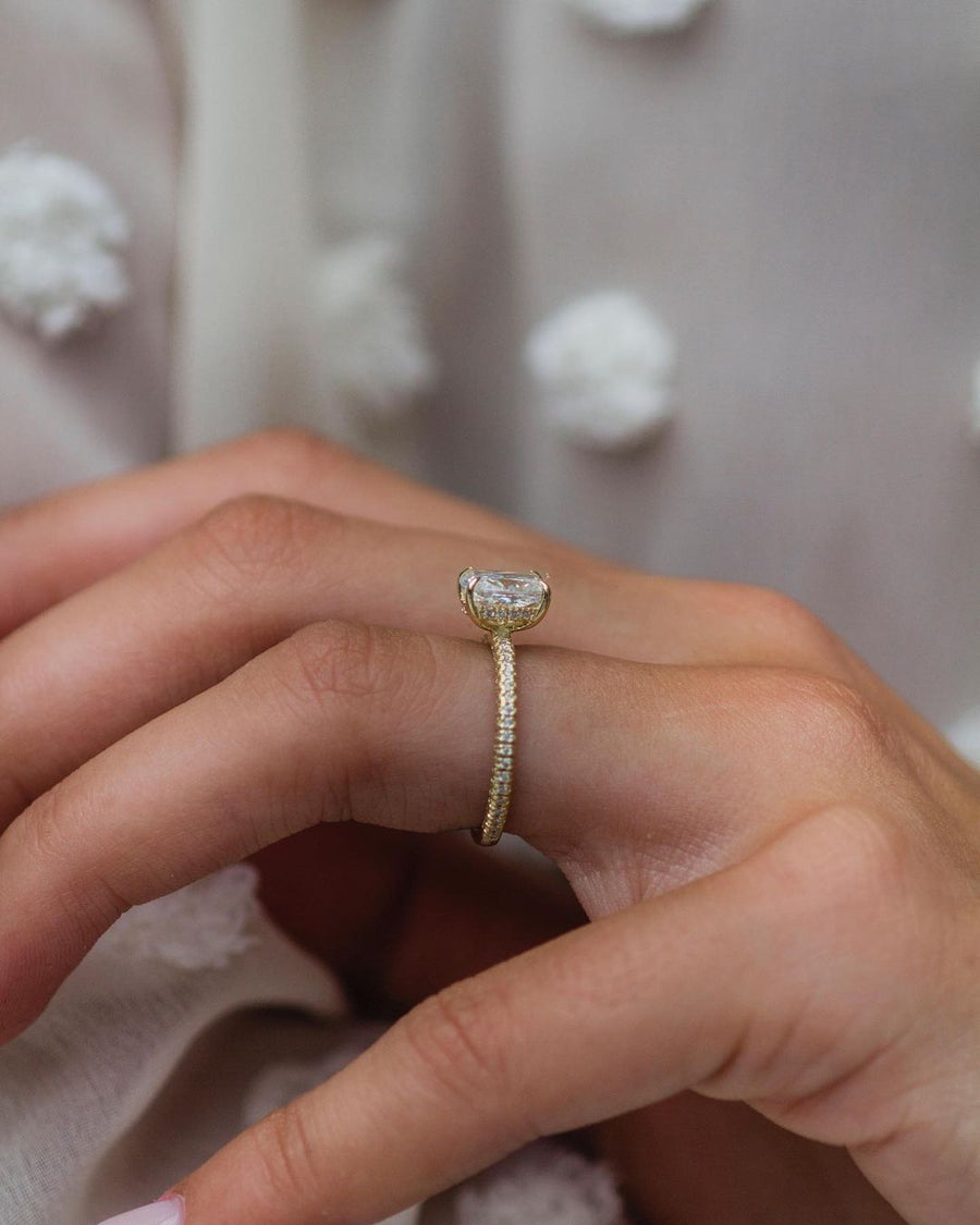 1.50 CT Cushion Solitaire Moissanite Engagement Ring - Barbara Maison 