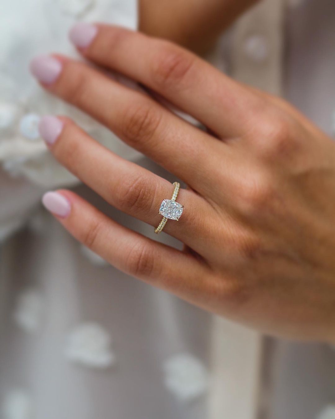 1.50 CT Cushion Solitaire Moissanite Engagement Ring - Barbara Maison 