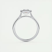 2 CT Asscher Bezel CVD F/VS1 Diamond Engagement Ring - Barbara Maison 